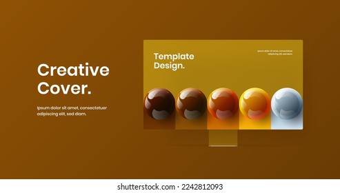 Bright web banner vector design template. Creative computer display mockup presentation layout.