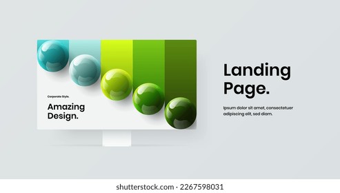 Bright web banner vector design layout. Vivid monitor mockup site screen illustration.