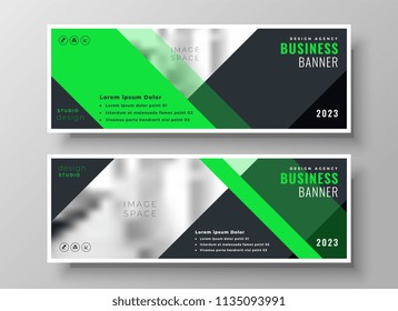 bright web business banners in geometric style