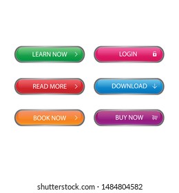 
Bright web buttons of orange, blue, green, purple and bright blue. Vector buttons for web design, mobile devices, banners and much more.