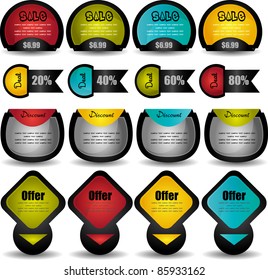 bright web label,banner,stickers and tags