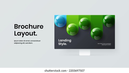 Bright website design vector concept. Vivid desktop mockup landing page template.