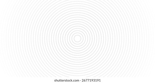 Bright white abstract background with a minimalist design. Background with a circular gray dotted design. Modern and futuristic geometric pattern.