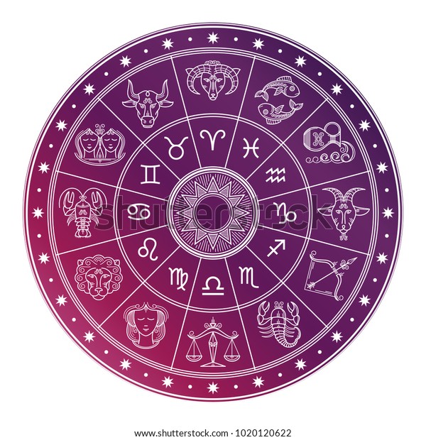 Bright White Astrology Horoscope Circle Zodiac Stock Vector (Royalty ...
