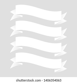 Bright white banners. A vivid illustration of the layout of the labels banner. Colored ribbon labels with a set. A template for the web design. All elements are isolated.EPS 10.
