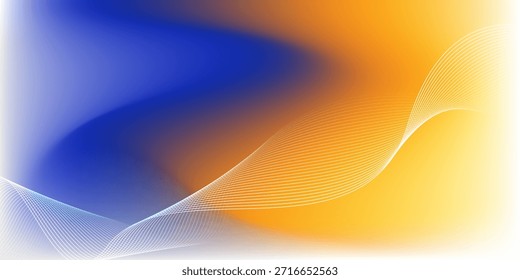 Gradiente amarillo azul blanco brillante Fondo con líneas fluidas. Diseño adecuado para Anuncios, carteles, volantes, presentaciones y Sitios web.