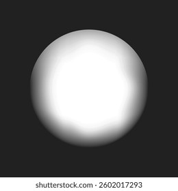 Bright white circle on a dark background. The circle glows, creating a luminous effect. The glowing circle stands out against the dark, creating contrast. Minimal shape vector.