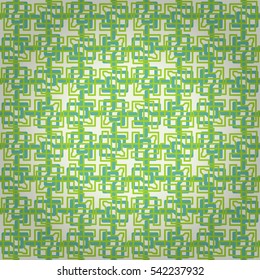 Bright white decorative seamless pattern in circuit style. Tangled tessellated repeatable backdrop. Bright, symmetrical design for curtain, banner, packing-paper or other purpose. Classic texture.