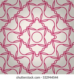 Bright white fancy seamless pattern background in alien style. Complex medley repeatable backdrop.