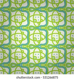 Bright white geometric seamless pattern background in mehendi style. Complicated tessellated repeatable backdrop.