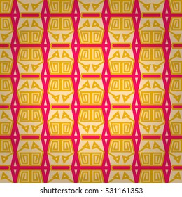 Bright white geometrical seamless pattern background in maze style. Tangled mosaic repeatable backdrop. Classic texture.