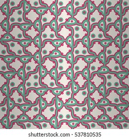 Bright white geometrical seamless pattern in liner style.