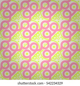 Bright white geometrical seamless pattern in knot style. Shining, symmetrical design for web, surface, textile or other purpose. Complex puzzle repeatable backdrop.