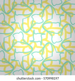 Bright white geometrical seamless pattern in carpet style. Intricate puzzle repeatable backdrop.