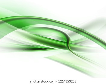 Bright white and green vector modern futuristic background with abstract waves