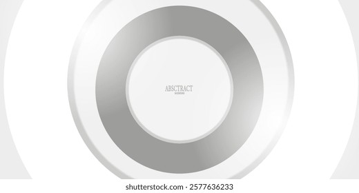 Bright white grey circles abstract 3d background