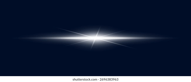Bengala de luz Horizontal blanca brillante con brillo y brillo Perfecto para superposiciones, efectos de resaltado, Anuncios, Gráficos para video y diseño digital moderno.