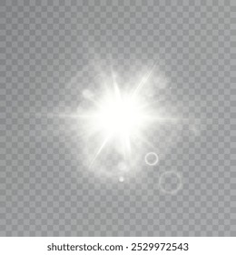 Bright white light effect. Futuristic glow effect for game interface design.