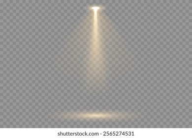 Bright white lighting with spotlights. 
Vector spotlights with bright white light to illuminate the stage. Spotlight with bright white light. Spotlight isolated on transparent background, vector.