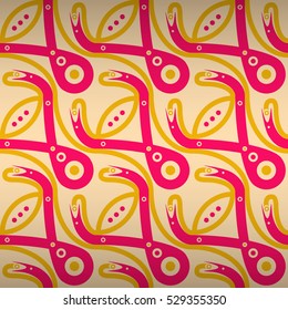 Bright white ornamental seamless pattern background in artistic style. Actual tracery. Knotty tessellated repeatable backdrop. Vivid, symmetric design for game, web, ads or other purpose.