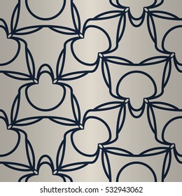 Bright white ornamental seamless pattern background in alien style. Shining, graphical design for surface, curtain, textile or other purpose.