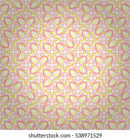Bright white ornamental seamless pattern in carpet style. Complex tessellated repeatable backdrop. Vivid, symmetrical design for web, banner, fabric or other purpose. Vector background.