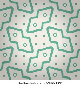 Bright white ornamental seamless pattern in alien style. Simple puzzle repeatable backdrop. Vivid, symmetric design for packing-paper, curtain, banner or other purpose.