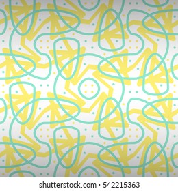 Bright white ornamental seamless pattern in inwrought style. Simple mosaic repeatable backdrop. Colorful, symmetric design for surface, game, packing-paper or other purpose.