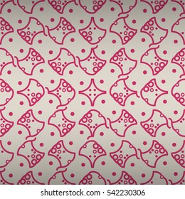Bright white ornamental seamless pattern in tribal style. Flat mosaic repeatable backdrop.
