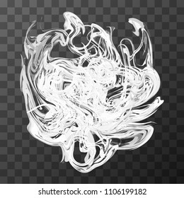Bright white paint splash on transparent background