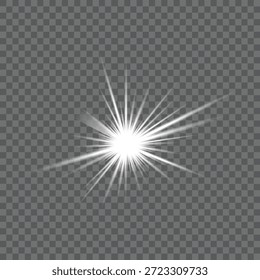as estrelas brancas brilhantes estouram em um fundo transparente criando um efeito de luz deslumbrante, e a estrela explodiu a radiação do raio de luz brilha brilhante brilhante brilho iluminação sobreposição