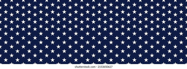 Bright white stars on a dark blue background, seamless pattern.