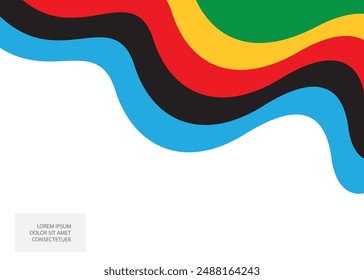 Bright wide curved lines . Abstract backdrop with colorful wave