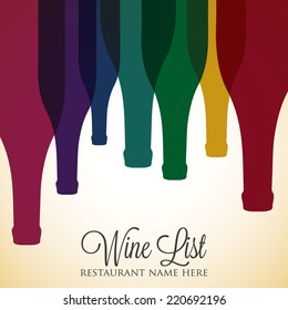 Bright wine list menu cover in vector format.