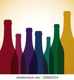 Bright wine list menu cover in vector format.