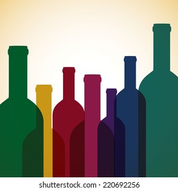 Bright wine list menu cover in vector format.