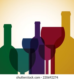 Bright wine list menu cover in vector format.