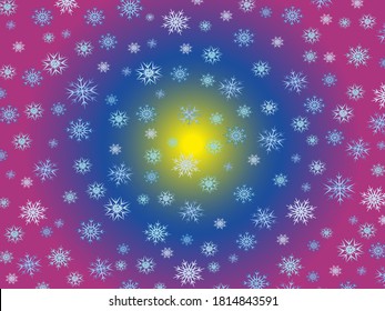 bright winter background with snowflakes