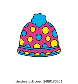 bright winter hat , winter cap clip art