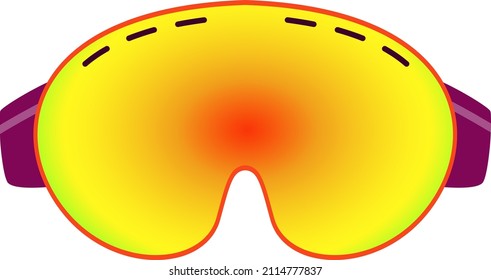 Bright winter ski goggles isolated on white background