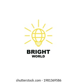 Bright world logo design minimalist modern