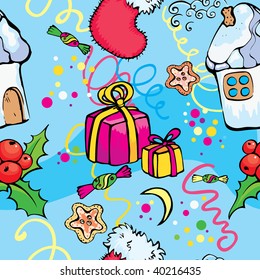 Bright X-mas background seamless pattern