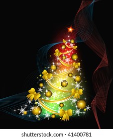 árbol de navidad brillante