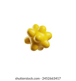 Bright yellow 3d vector illustration of a textured pet toy, ideal for sensory play and interaction with pets.