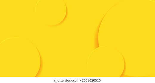 Hellgelber abstrakter Hintergrund mit kreisförmigen Formen und Schatten