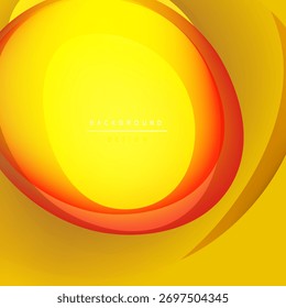 Bright yellow abstract background. Concentric curves create dynamic visual effect. Smooth gradients, modern design elements present.