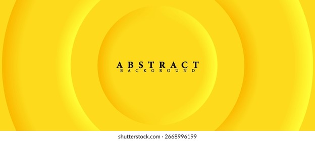 Plano de fundo abstrato amarelo brilhante com formas de gradiente circulares em camadas. Design vetorial moderno adequado para banners, cartazes, apresentações e projetos criativos.