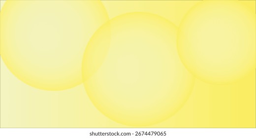 Bright Yellow Abstract Background With Overlapping Transparent Circles