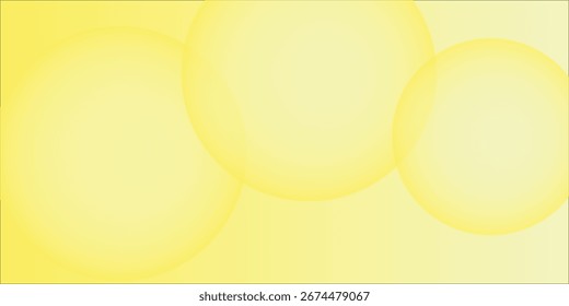 Bright Yellow Abstract Background With Overlapping Transparent Circles eps10