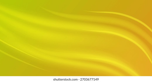 Bright Yellow Abstract Background With Soft Curved Lines For Creative Design